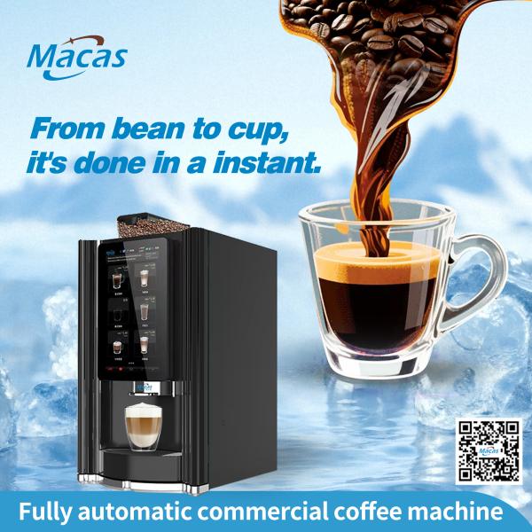 Bean To Cup Coffee Vending Machine Optional Liquid and Milk Powder Frother for