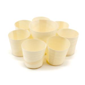 3CM Wooden Disposable Dessert Cups Outdoor Biodegradable Coffee Mug