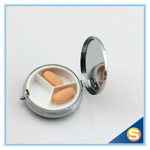 Round Shape Metal Materials Pill Boxes SGS Test Report Portable Pill Boxes