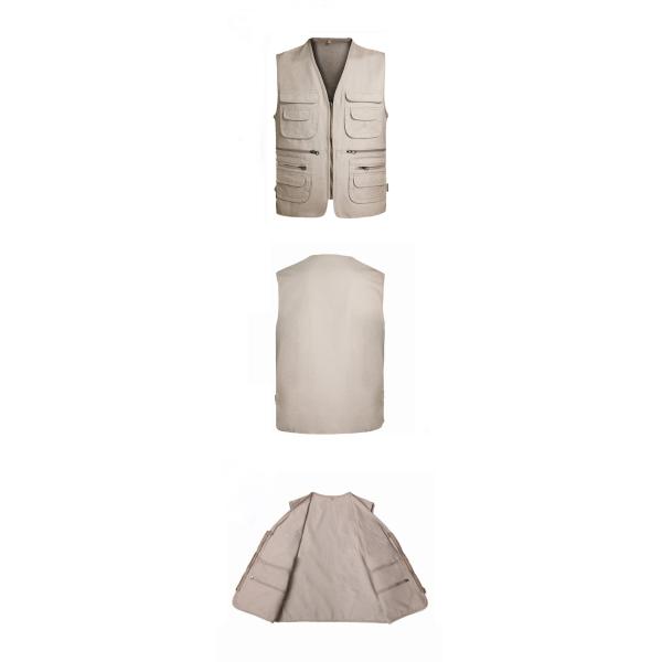 2022 Multi-pocket V-neck Cotton Plain Custom Utility Tank Top Vest Mens Clothing Men Cotton Vests Fishing Vests