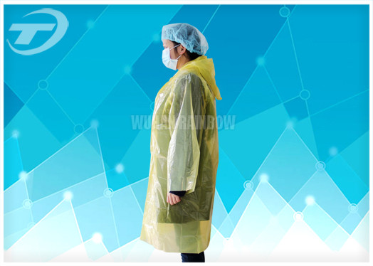 Yellow PE Plastic Raincoat Disposable With Food Grade For Children And Adult