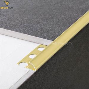 12mm Depth Ceramic Quarter Round Tile Trim , Anodizing Matt Gold Tile Trim