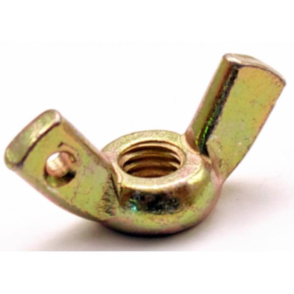M6 M8 Grade 2 5 Steel Wing Round Butterfly Wing Nut Yellow Powder Coated DIN314