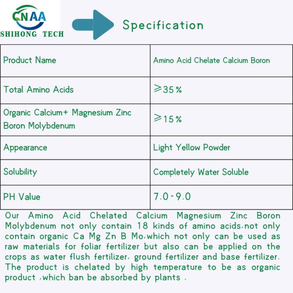 Calcium Magnesium Zinc Boron Molybdenum Powder Amino Acid Chelated Foliage Fertilizer