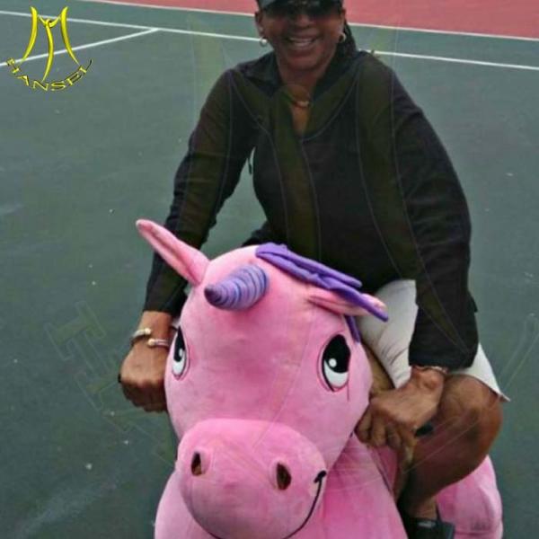 Buy Hansel amusement park electric walking robot ride on plush animals at wholesale prices