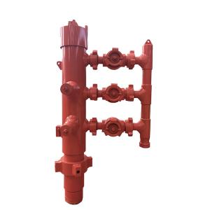 China 6-5/8'' API Casing LTC BTC Buckle connected 35Mpa Working Pressure Double Plug Cementing Head on sale