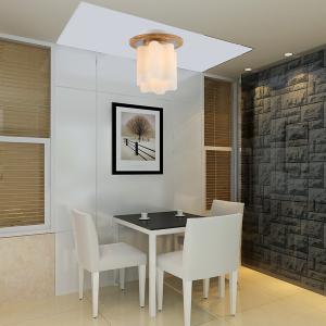 Flower shape glass shade Thailand imported OAK wood ceiling light made in