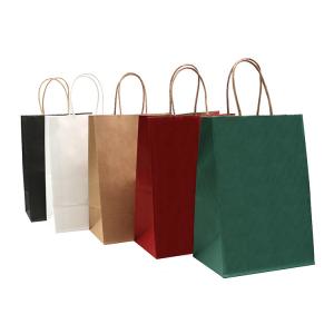 Logo Printed Handle Paper Bags Recycled For Grocery Shopping Packaging