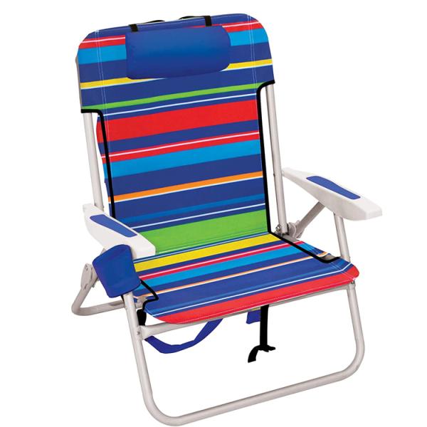 Aluminum Outdoor Folding Beach Chair with Storage Pouch and Traditional Design Style