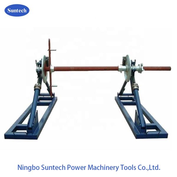 Buy 50KN Detachable Steel Wire Rope Mechanical Cable Drum Reel Stand To Release Wire at wholesale prices