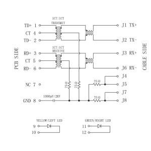 A40-108-261-900 Magnetic RJ45 Jack LPJ0011GDNL Female Connectivity