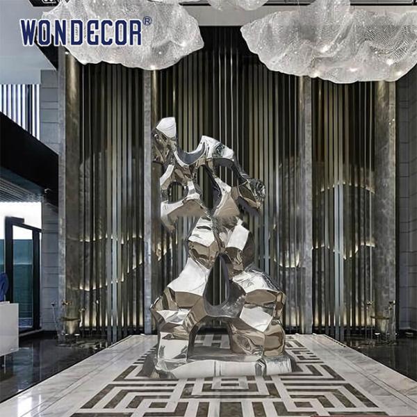 Buy Lifelike Stainless Steel Abstract Sculpture Art Geometry Man at wholesale prices