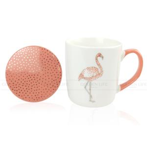 Flamingo Custom Coffee Mugs Unique Pattern Portable Gift With Handle