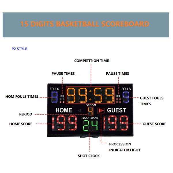 Wireless Remote Control Led Score Board Indoor 24 Second Shot Clock Basketball Electronic Snooker Cricket Soccer Scoreboard SDK