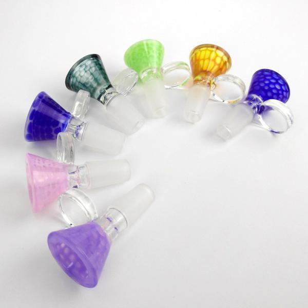 Round Mouth Glass Bongs Accessories Funnel Bowls Male Joint Small Size
