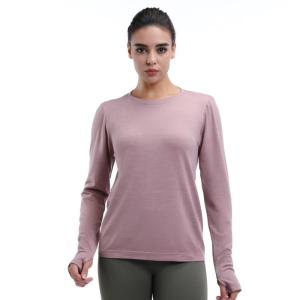 Quality Crew Neck Pullover Long Sleeve Tops With Thumb Holes for sale