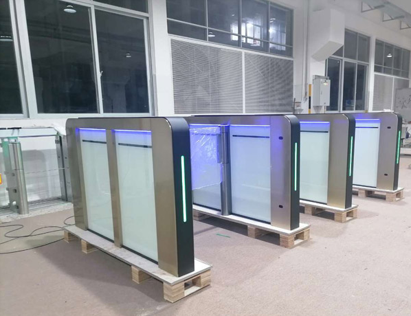 Thin Speed Turnstile Gate Entrance Screwless Champage Electroplated Stainless Steel