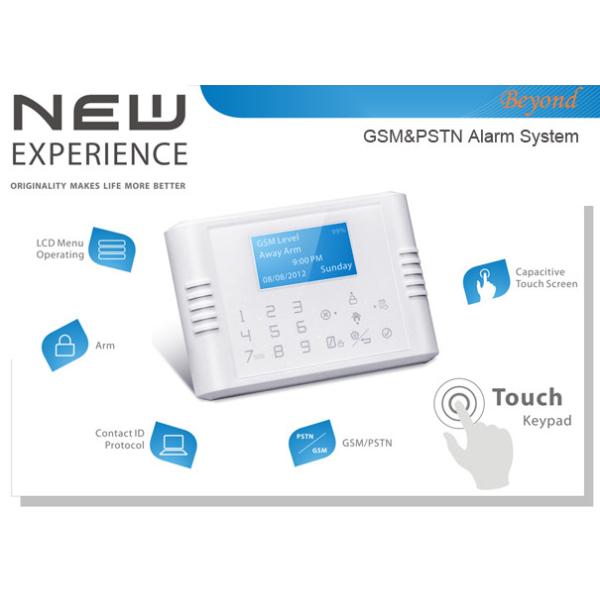 Quad-Band GSM+PSTN Dual Network Touch Keypad LCD Display Wireless House Alarm