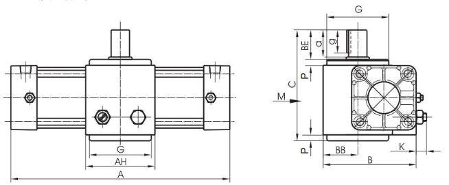 QGK Rotary Cylinder Magnetic switches can be installed swing angle range can be adjusted arbitrarily