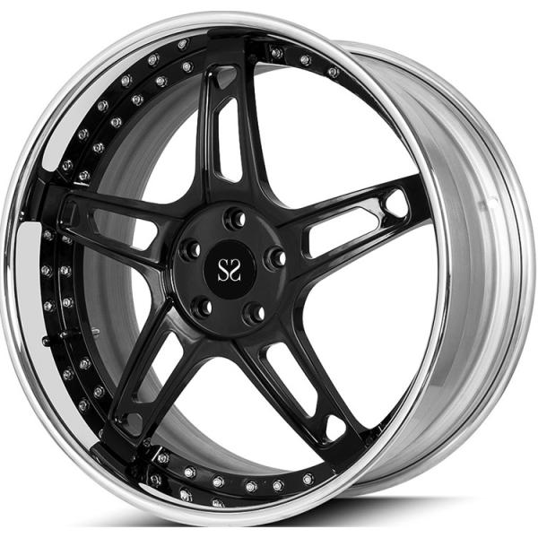 Polished Lip Gloss Black Disc BMW Forged Wheels Alloy Rims 2PC For 21X11.5 And 21x12