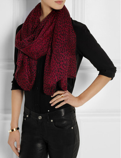 Buy Burgundy and black popular trendy scarf knitting scarf at wholesale prices