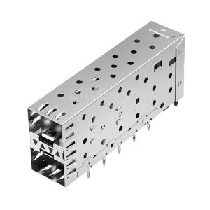 LP21AC02101 2x1 SFP Cage Connector Press-Fit With Inner/Outer LightPipe
