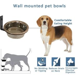 Collapsible Wall Mounted Pet Feeder Customized Height