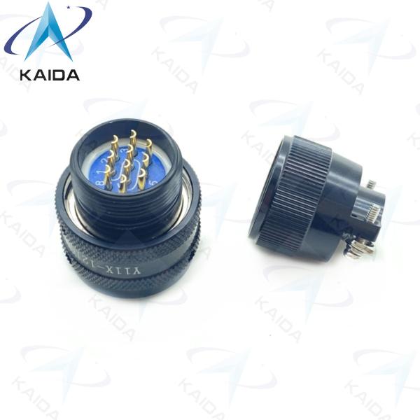 Y11X Series Black Anodized Aluminum Solder Circular Electrical Connector Plug