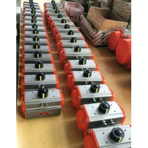 China Silver Color Single Action Spring Return Pneumatic Actuator 90 Degree Rotation Actuator on sale