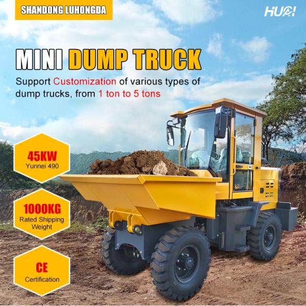 Fast Shipping Hydraulic Mini Dump Truck 4x4 Diesel Wheel Dumper with 1.5CBM Bucket on Promotion