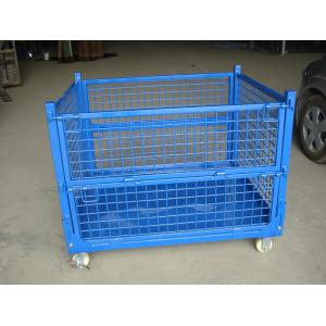 China heavy duty stackable and foldable spray paint wire mesh containers for warehouse storage on sale