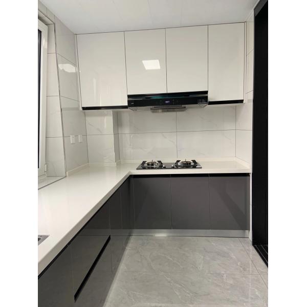 Buy European Apartment Hotel Cupboards L Shape Elegant Kitchen Cabinet at wholesale prices