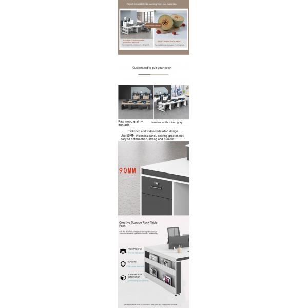 Modern Design Simple Office Workstation with 2 4 6 Staff Chairs and Desk Combination