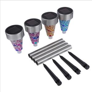 IP44 Solar Powered Mosaic Glass Garden Lights 2W 5000K