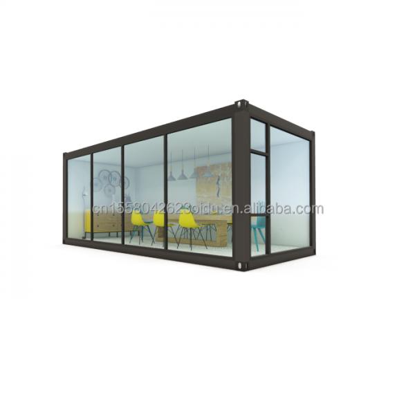 Mobile and Portable Prefab Warehouse 20ft Shipping Container Office with 50/75/100mm Wave Sandwich Panel Wall