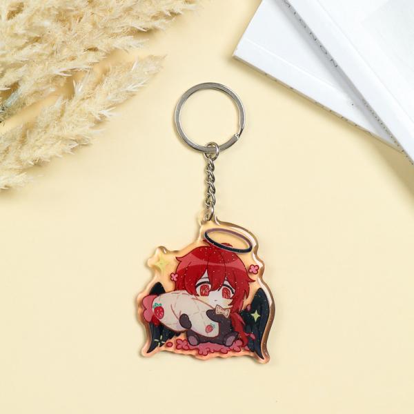 Custom Clear acrylic key chain DIY creative anime cartoon key ring character pendant star humanoid set brand wholesale