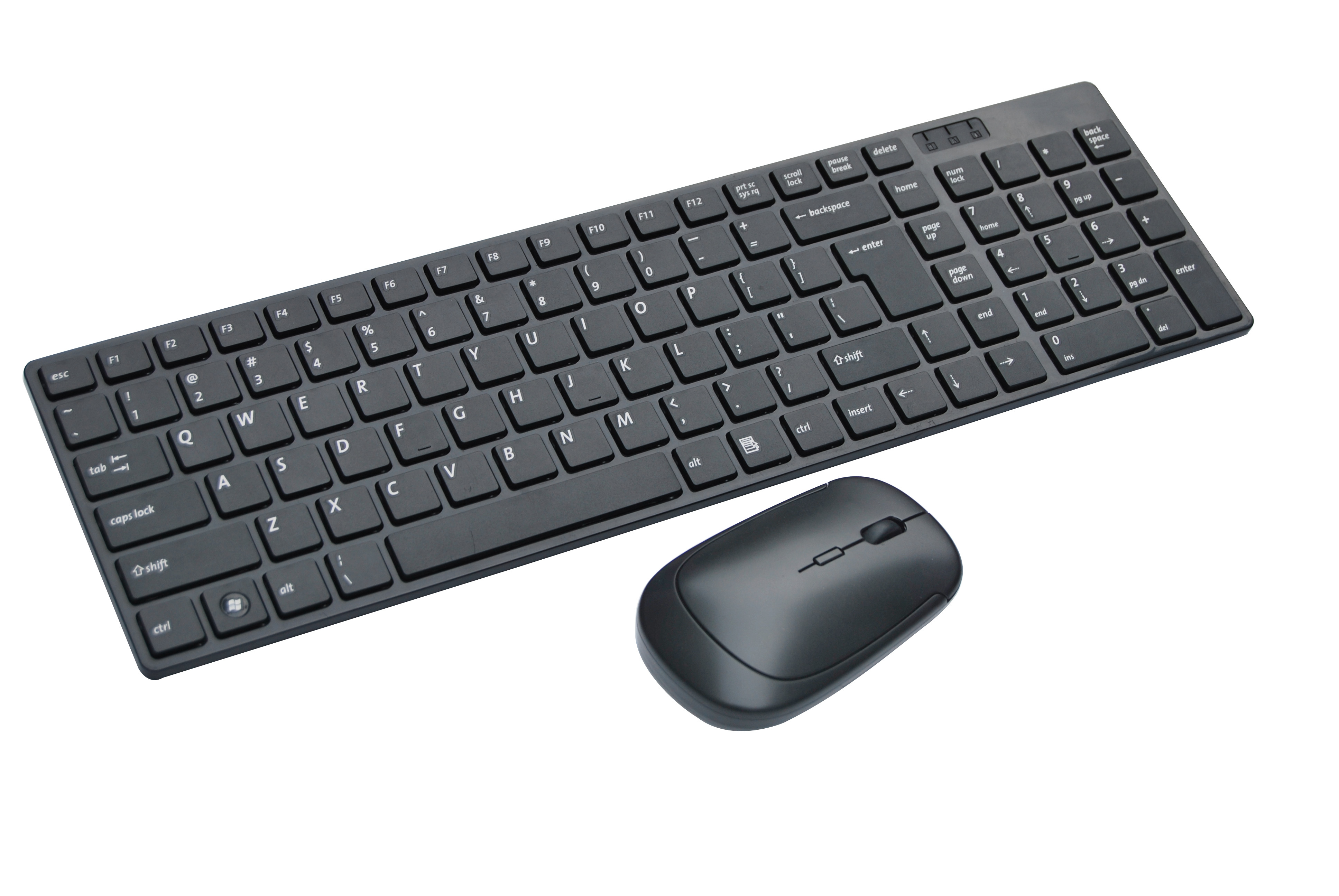 Quality KolorFish Wireless Keyboard and Mouse Combo 2 In 1 Fashion Apple Design Black Color for sale