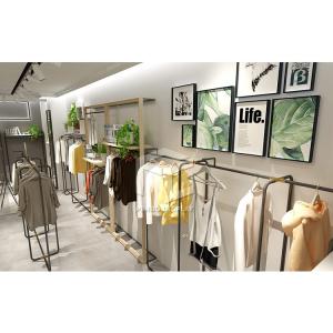 16mm MDF Clothing Shop Display Furniture Black Golden With 10mm Tempered Glass