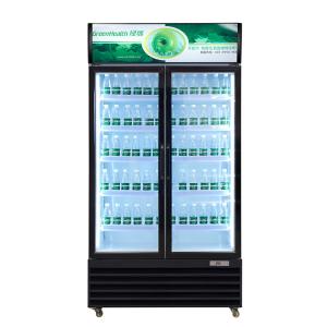 R134a Commercial Display Freezer Black Stainless Steel Glass Sliding Door Fridge