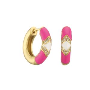 Micro Dripping Oil Earring OEM Diy Zircon Stone Gold Earrings