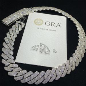 Miami Iced Out Mens Cuban Link Chain VVS Moissanite Rappers 925 Sterling Silver