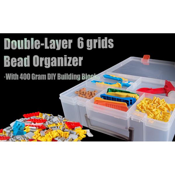 Double Layer 23 grids bead organizer with 400g diy building blocks
