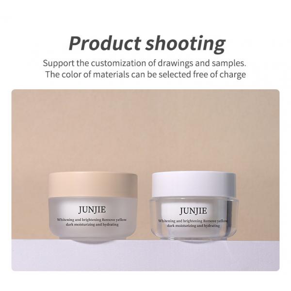 Customize Screw Top Lids 50g Empty Cosmetics Cream Jar for Sunscreen Cream and Luxury Face Body Cream Packaging