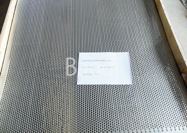 Stainless Steel 304 316L Perforated Mesh Round Hole 1m X 2m