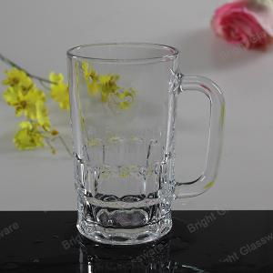 China machine press glass beer mug, glass tumbler with handle on sale