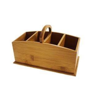 Functional Design Bamboo Multifunctional Desktop File Organizer With Pen Holder