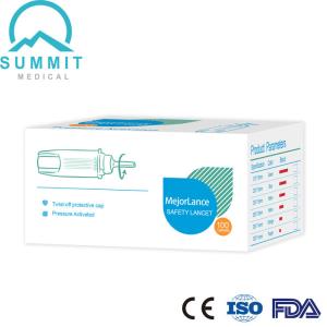 Soft Touch Safety Lancet 28G 1.4mm Auto Disable Lancet Not Require Lancing
