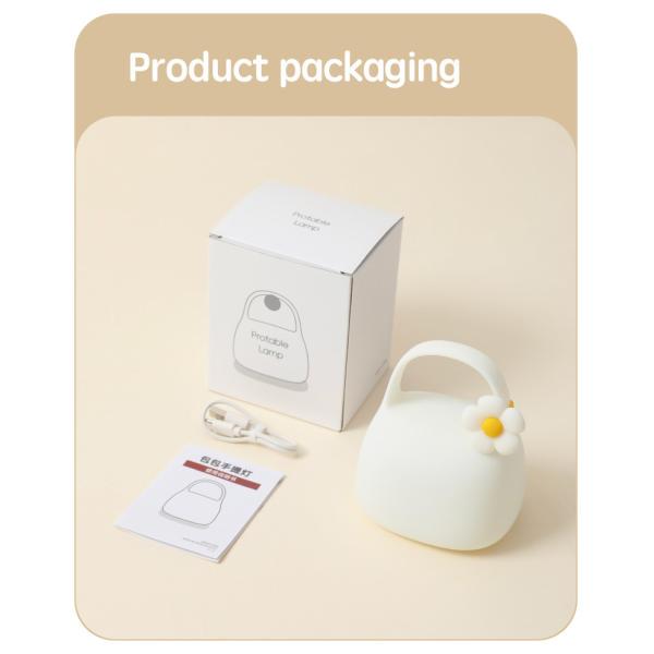 DIY Creative Gift Handbag Silicone Clapping Lamp With Time Bedside Decoration Atmosphere Sleeping Night Light