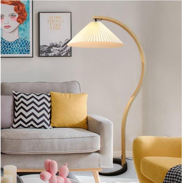Creative Pleated Rattan Standing Lamp for bedroom living room