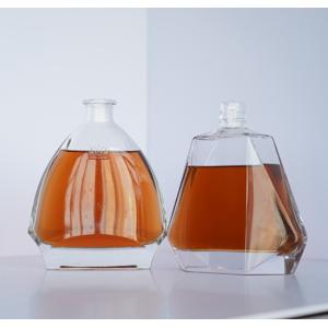 Transparent Custom Size Accepted 500ml 700ml 750ml Liquor Glass Bottle With Cork